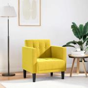vidaXL Soffstol med armstöd gul 53 cm sammet