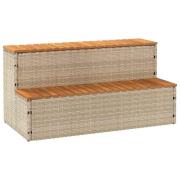 vidaXL Badtunna Step beige 100x50x50,5cm konstrotting och solid akacia