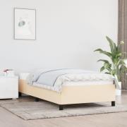 vidaXL Sängram utan madrass gräddvit 90x190 cm tyg