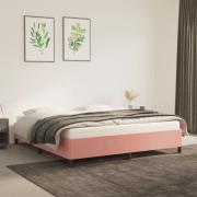 vidaXL Sängram rosa 160x200 cm sammet