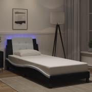 vidaXL Bed Frame with LED without Mattress "Zadar" Black and White 100...