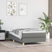 vidaXL Boxspring-sängram mörkgrå 90x200 cm tyg