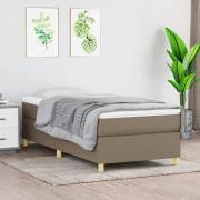 vidaXL Boxspring-sängram taupe 100x200 cm tyg