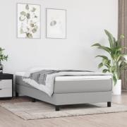 vidaXL Boxspring-sängram ljusgrå 100x200 cm tyg