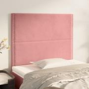 vidaXL Sänggavel rosa 100x5x118/128 cm sammet