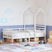 vidaXL Dagbädd med tak vit 80x200 cm massiv furu