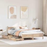 vidaXL Sängram utan madrass 150x200 cm massiv furu