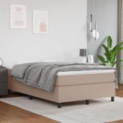vidaXL Boxspring-sängram cappuccino 120x200 cm konstläder