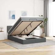 vidaXL Ottoman säng med madrass mörkgrå 140x200 cm tyg