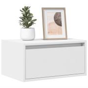 vidaXL Väggmonterade sängbord med LED-lampor 2 st vit