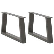 vidaXL Matbordsben V-formade 2 st antracit 60x(30-31,3) cm stål
