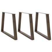 vidaXL Matbordsben V-formade 3 st naturstål 90x(72-73,3) cm stål