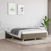 vidaXL Sängram utan madrass taupe 140x200 cm tyg