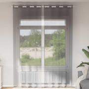 vidaXL Voile gardiner med genomföringar 2 st mörkgrå 140x300 cm