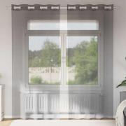 vidaXL Voile gardiner med genomföringar 2 st mörkgrå 140x245 cm