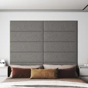 vidaXL Väggpaneler 12 st ljusgrå 90x30 cm tyg 3,24 m²