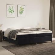 vidaXL Boxspring-sängram svart 200x200 cm sammet