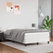 vidaXL Boxspring-sängram vit 120x200 cm konstläder
