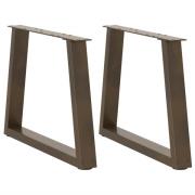 vidaXL Matbordsben V-formade 2 st naturstål 70x(42-43,3) cm stål