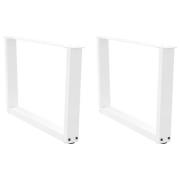 vidaXL Soffbordsben V-formade 2 st vita 70x(42-43,3) cm stål