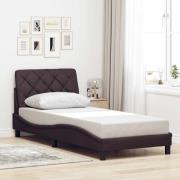 vidaXL Bed Frame without Mattress Dark Brown 90x200 cm Fabric
