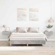 vidaXL Sängram utan madrass betonggrå 150x200 cm konstruerat trä