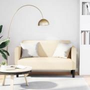vidaXL Loveseat soffa cremefärgad 109 cm manchestertyg