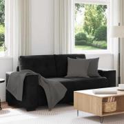 vidaXL Loveseat soffa svart 140 cm sammet