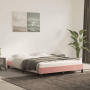 vidaXL Sängram rosa 140x200 cm sammet