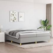 vidaXL Boxspring-sängram ljusgrå 200x200 cm tyg