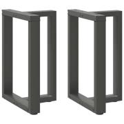 vidaXL Matbordsben T-formade 2 st antracit 50x35x(72-73) cm stål