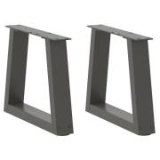 vidaXL Matbordsben V-formade 2 st antracit 40x(30-31,3) cm stål
