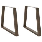 vidaXL Matbordsben V-formade 2 st naturstål 90x(72-73,3) cm stål