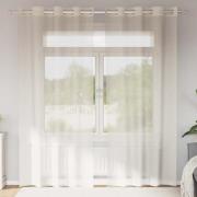 vidaXL Voile gardiner med genomföringar 2 st gräddvita 140x225 cm
