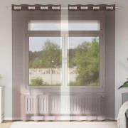 vidaXL Voile gardiner med genomföringar 2 st brun 140x225 cm