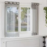 vidaXL Voile gardiner med genomföringar 2 st mörkgrå 140x175 cm