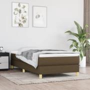 vidaXL Boxspring-sängram mörkbrun 90x190 cm tyg