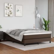 vidaXL Boxspring-sängram brun 140x200 cm konstläder