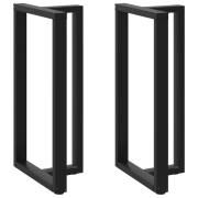 vidaXL Barbordsben T-formade 2 st svarta 60x35x(110-111) cm stål