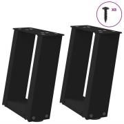 vidaXL Soffbordsben U-formade 2 st svarta 30x(30-31) cm stål