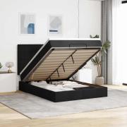 vidaXL Ottoman sängram med madrass svart 140x190 cm tyg