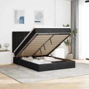 vidaXL Ottoman sängram med madrasser svart 140x190 cm sammet
