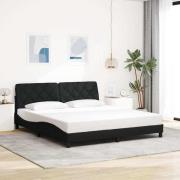 vidaXL Bed Frame without Mattress Black 180x200 cm Fabric