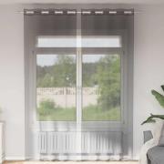 vidaXL Voile gardiner med genomföringar 2 st mörkgrå 140x260 cm