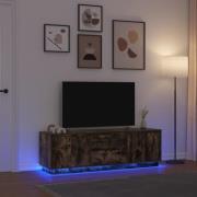 vidaXL TV-bänk med LED-lampor rökt ek 160,5x41x50 cm