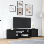 vidaXL TV-bänk svart ek 188,5x41x50 cm konstruerat trä