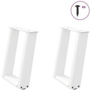 vidaXL Soffbordsben U-formade 2 st vita 28x(42-43) cm stål
