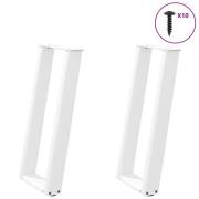 vidaXL Konsolbordsben U-formade 2 st vita 28x(72-73) cm stål