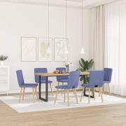 vidaXL Matstolar 6 st Jeans blått tyg