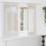 vidaXL Voile gardiner med fliktopp 2 st gräddvit